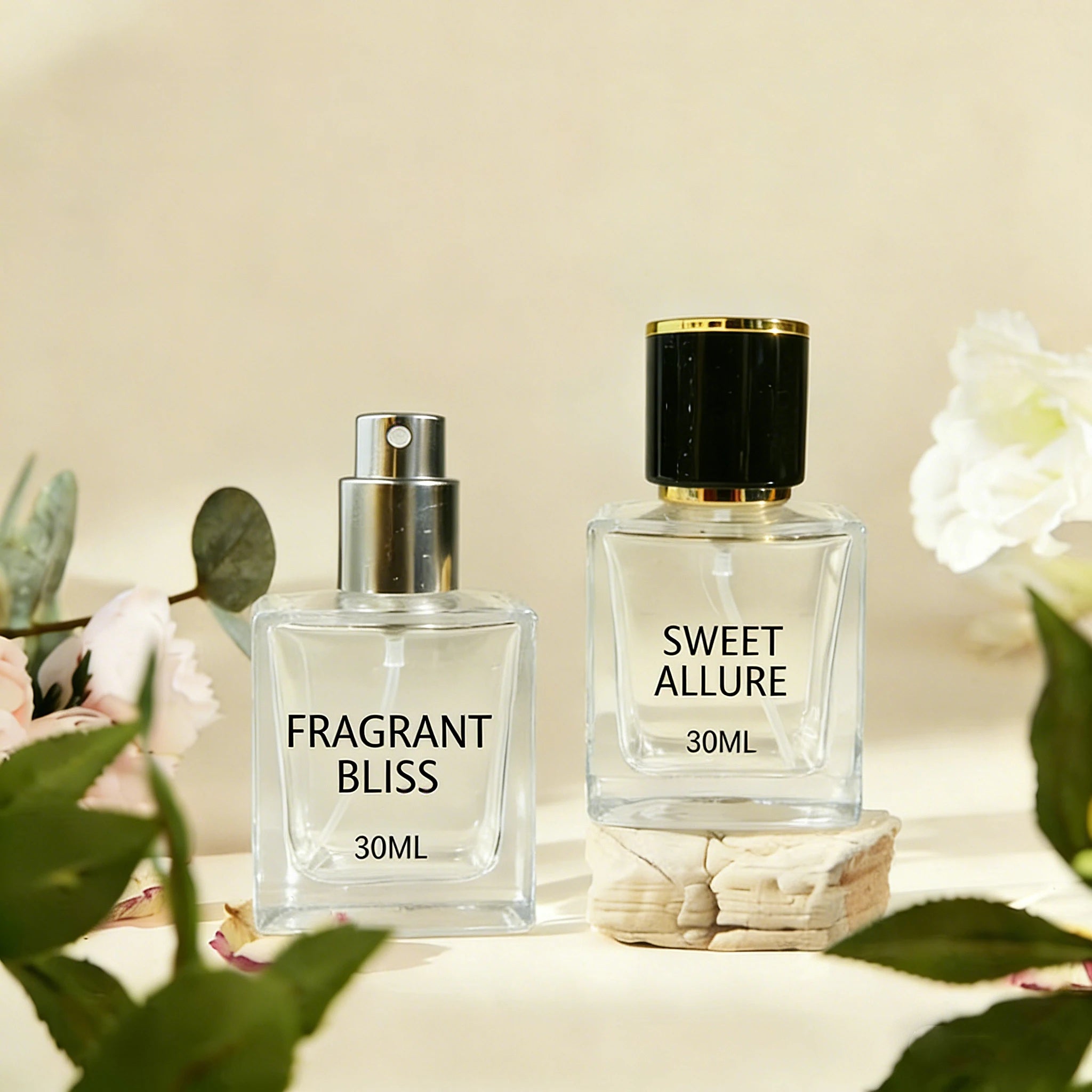 Empty Square 30ml 50ml Luxury Glass Perfume Bottles with Spray Lid Packaging N888 - 图片 4