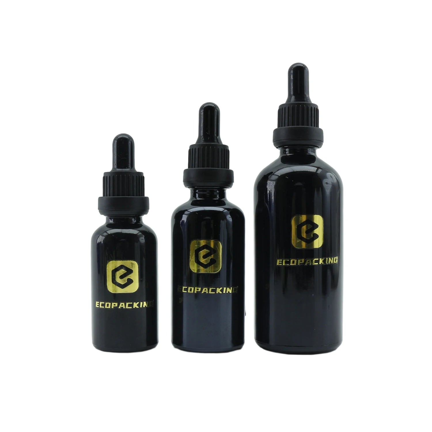 Luxury Glass Body Oil Dropper Bottle Packaging 5ml 10ml 15ml 20ml 30ml 50ml 100ml Black Glass Perfume Bottle