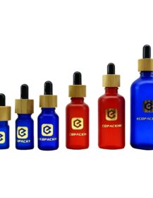 Olive Green Black Blue Glass Bottles 10ml-100ml Sizes with Dropper Sealing Glass Bottle for Cosmetics Packaging