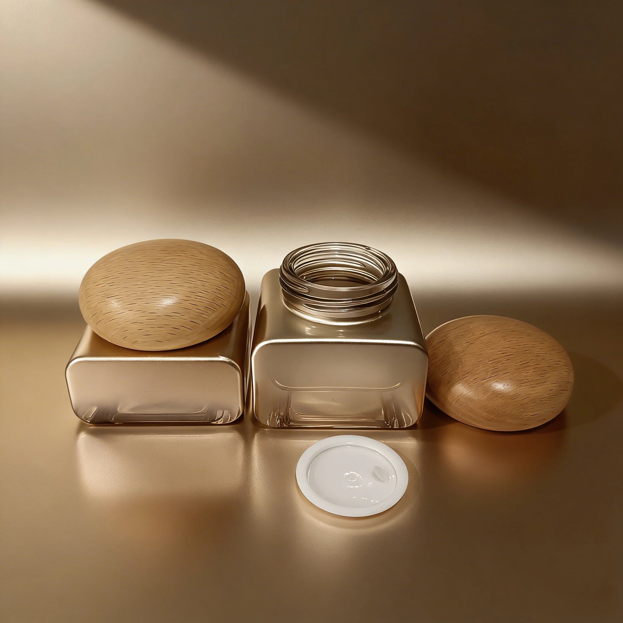 Cosmetic Packaging Set 10ml 20ml 30ml 50ml 100ml 120ml Luxury Glass Lotion Pump Bottle 30g 50g Square Cream Jar