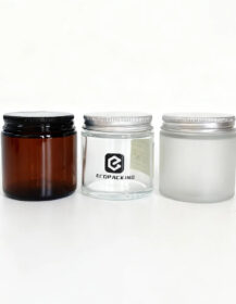 4oz 8oz 16oz Amber Clear Frosted Glass Candle Jars Scented Candle Making Glass Jar Round Candle Containers With Lid