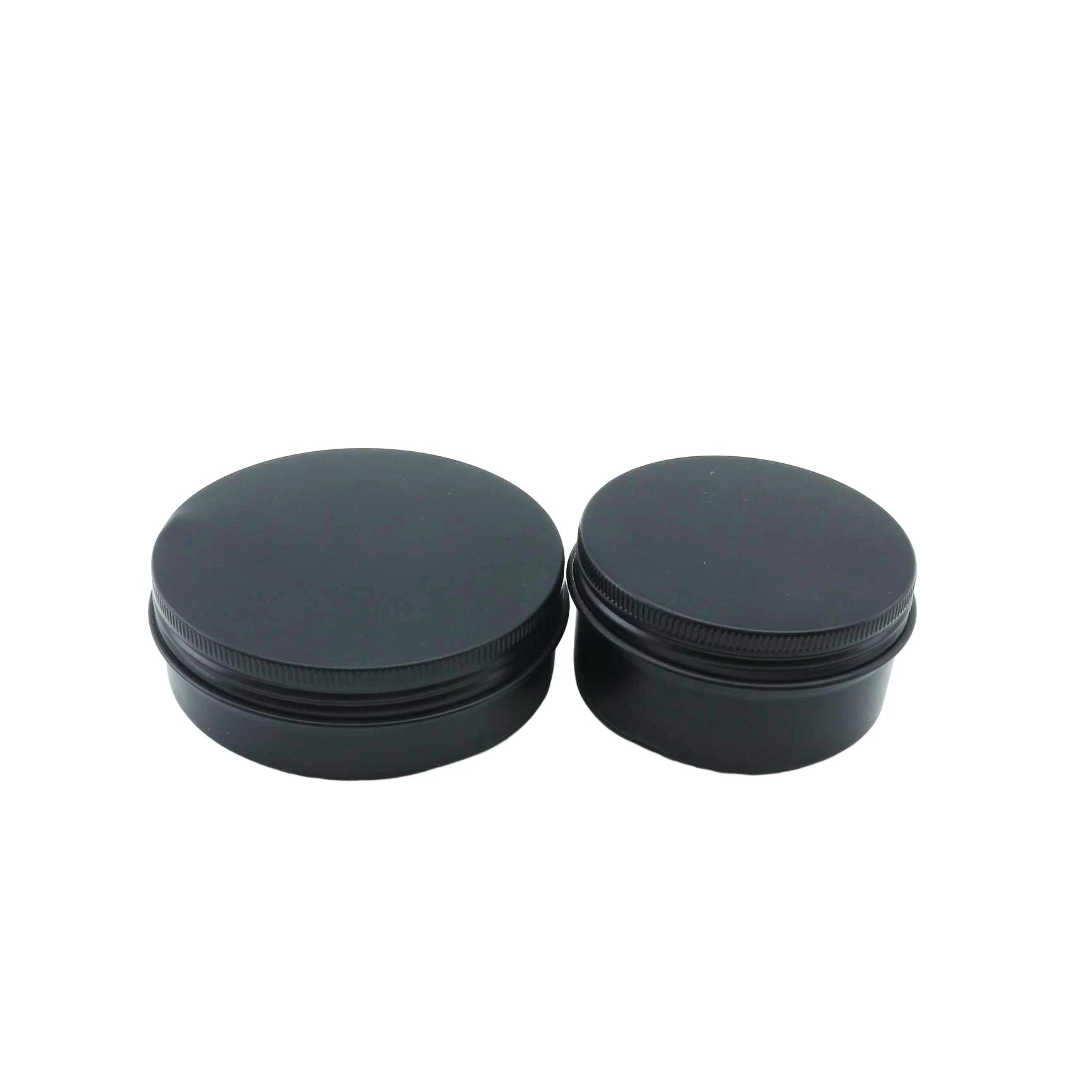 5ml 10ml 15ml 20ml 30ml 50ml 60ml 100ml 150ml 200ml 250ml Cosmetic Cream Hair Wax Beard Balm Matte Black Aluminum Tin Jar B8888 - 图片 2