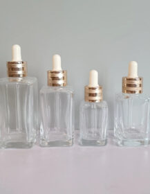 Wholesale 30/50/75/100ml Luxury Essential Oil clear square Glass Dropper Bottles for Beard Oil With Pipette Dropper