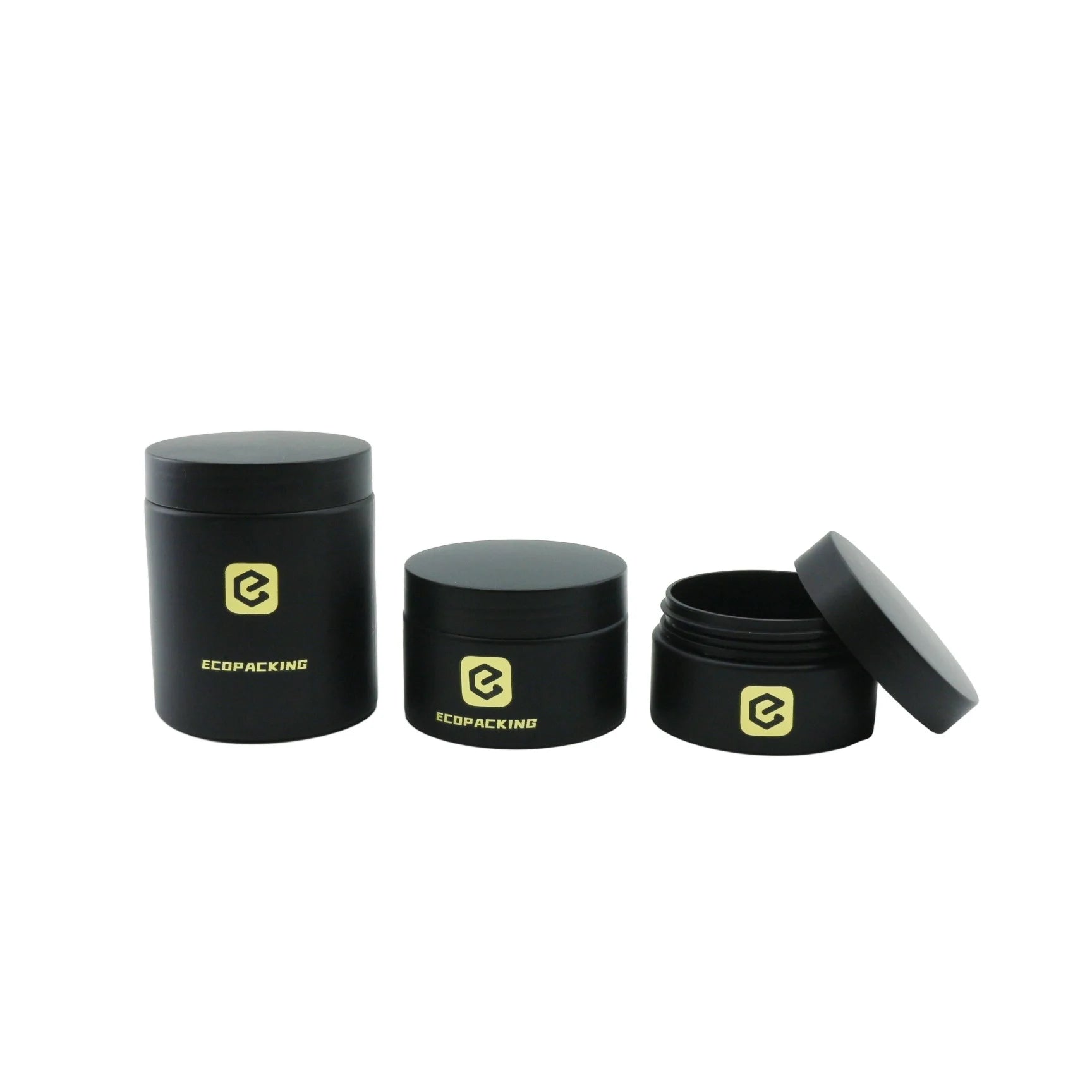 200ml 250ml 8oz Empty Cosmetic Container Frosted Black Plastic Jar with Matte Black Screw Lid for Cream Hair Gel Food Plastic - 图片 3