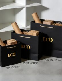 Custom Size Handmade Disposable Biodegradable Eco-Friendly Paper Bag Vanishing Finish for Small Business Retail Boutique