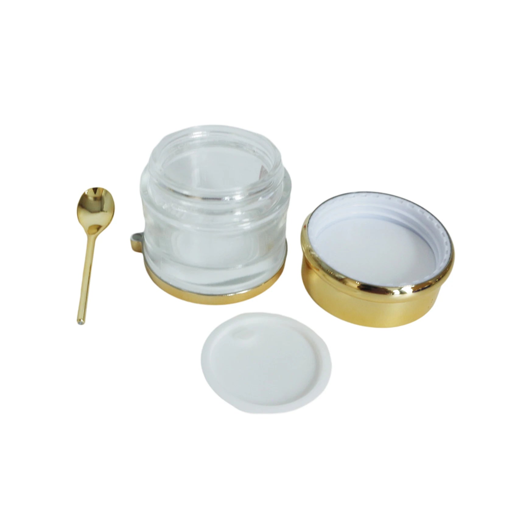 Wide Mouth Luxury Glass Cream Cosmetic Jar with Spoon Spatula Lid for Body Butter Night Cream Skin Care Packaging 30ml 50ml 80ml - 图片 6