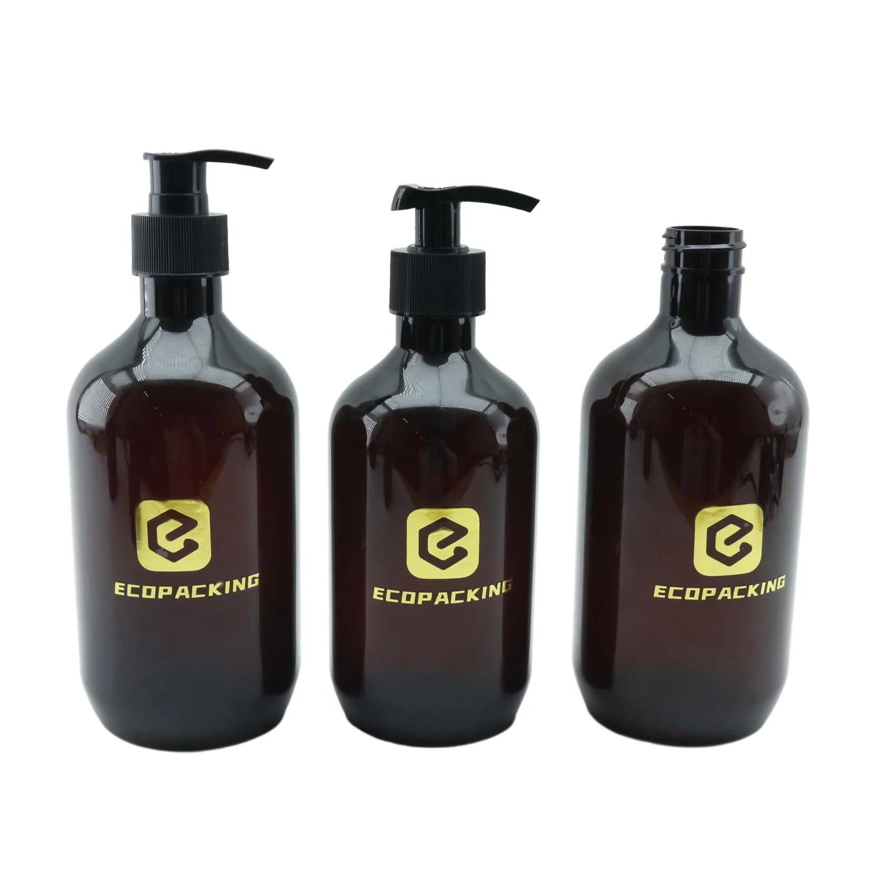 200ml 250ml 300ml 500ml 16oz Amber Shampoo Plastic Bottle Lotion Pump Cosmetic Packaging D888 - 图片 6