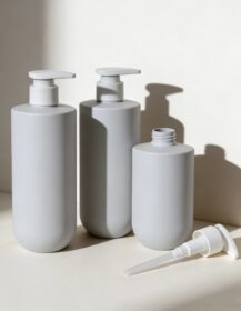 Round Bottom 250ml 300ml HDPE Plastic Shampoo Conditioner Lotion Pump Bottles Body Wash Skin Care Packaging