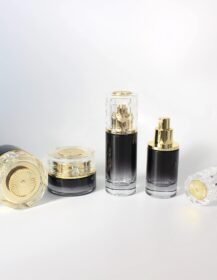 OEM Custom Empty Round High End Glass Cosmetic Cream Jar Container with Lid 30ml 50ml 30g 50g Skin Care Package