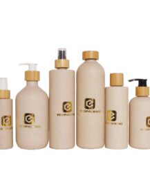 OEM Empty Shampoo Lotion Soap Cosmetic Shower Gel Eco Compostable Biodegradable Wheat Straw Bottle 30ml 50ml 100ml