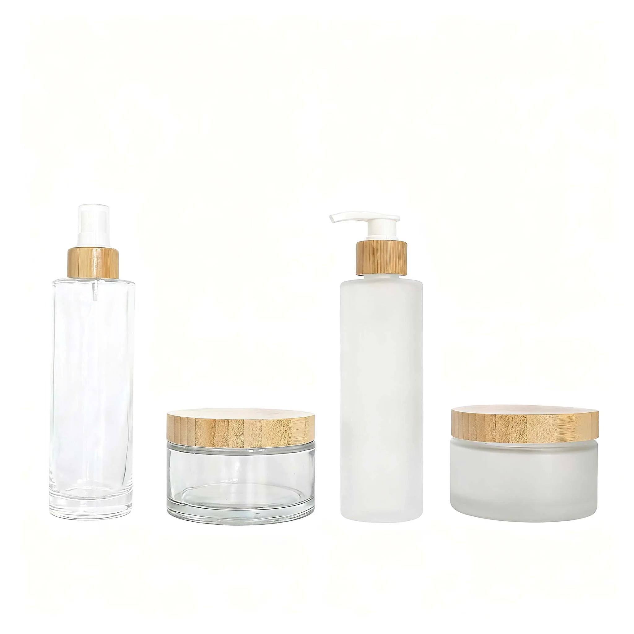 Cosmetic Skincare Packaging Frosted 200ml Lotion Pump Fine Mist Glass Spray Bottle and Jar - 图片 6