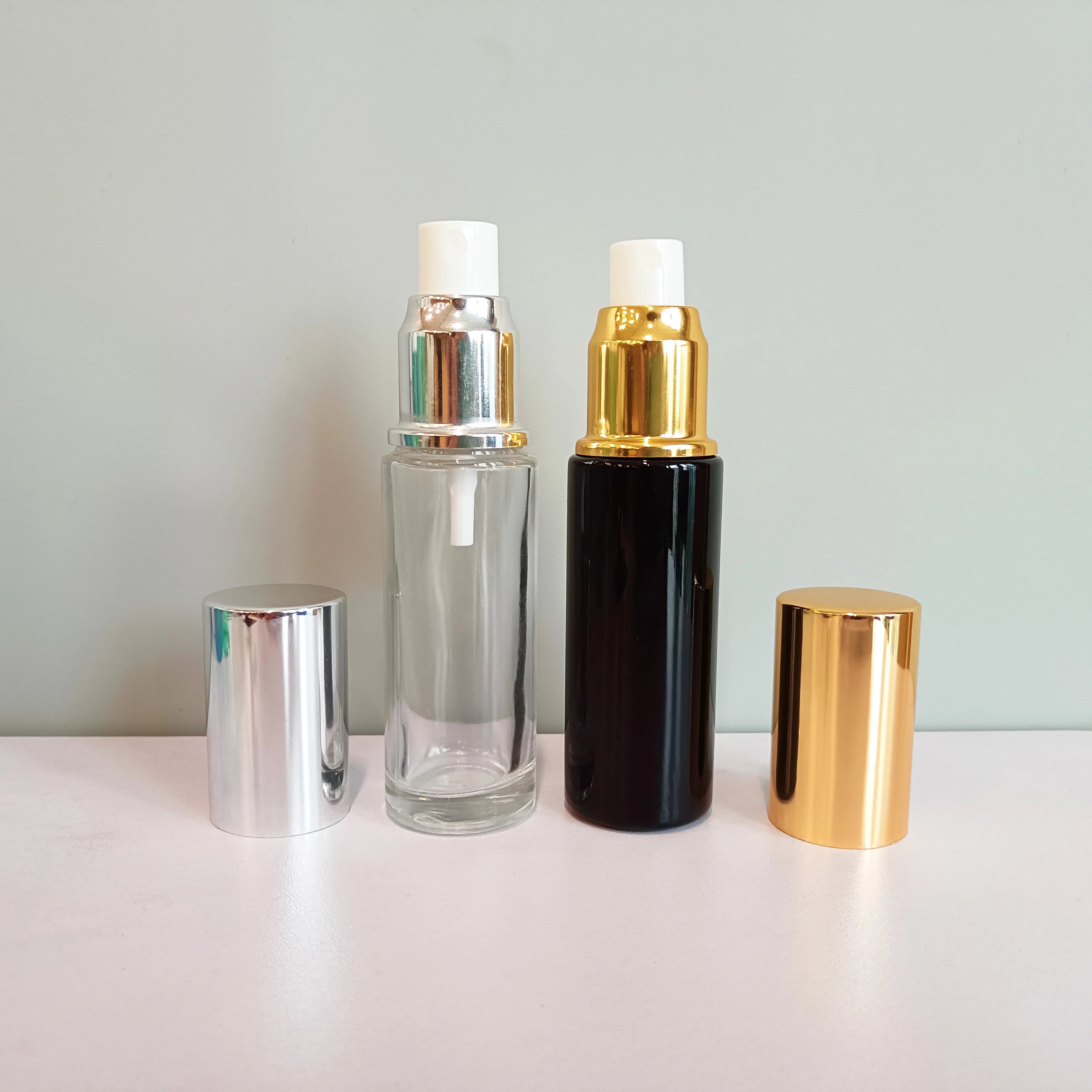 High End 30ml 50ml Black Glass Cosmetic Oil Spray Bottle with Gold Mist Sprayer for Perfume Essential Oil Container - 图片 5