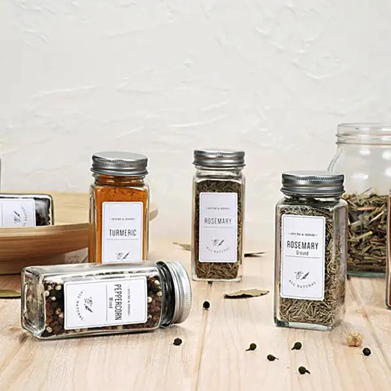 Camping Seasoning Jar Set for Spice 12pcs 24pcs Kitchen Glass Spice Jar Set 120ml Glass Spice Jar Set - 图片 5