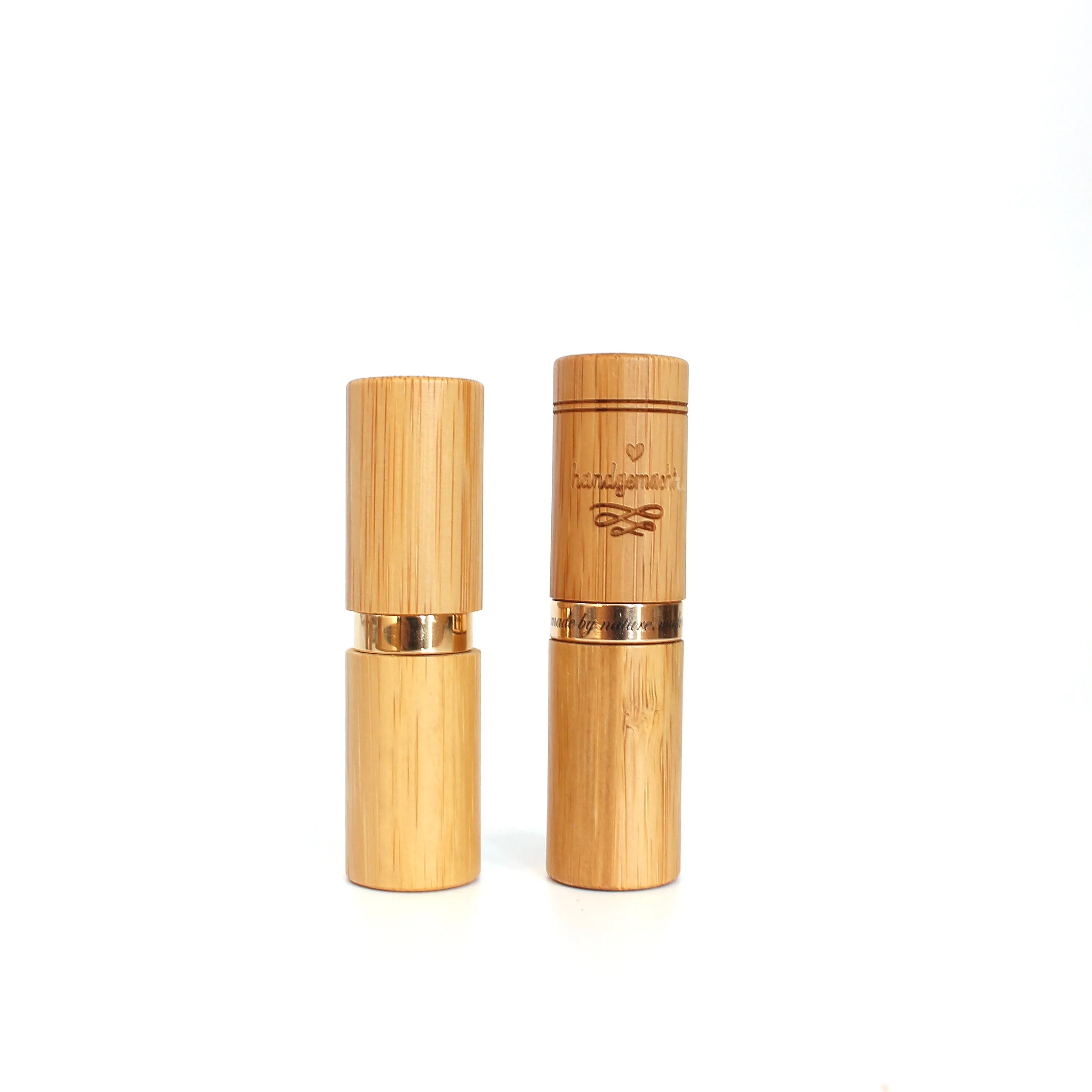 Custom Eco-Friendly Empty Lip Balm Container Wooden Twist up Bamboo Lipstick Tube Cosmetic Packaging - 图片 3
