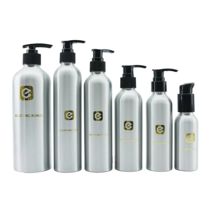 30ml 50ml 100ml 120ml 150ml 250ml 300ml 500ml 1000ml Empty Metal Aluminum Shampoo Bottle with Lotion Pump for Cosmetic Packaging