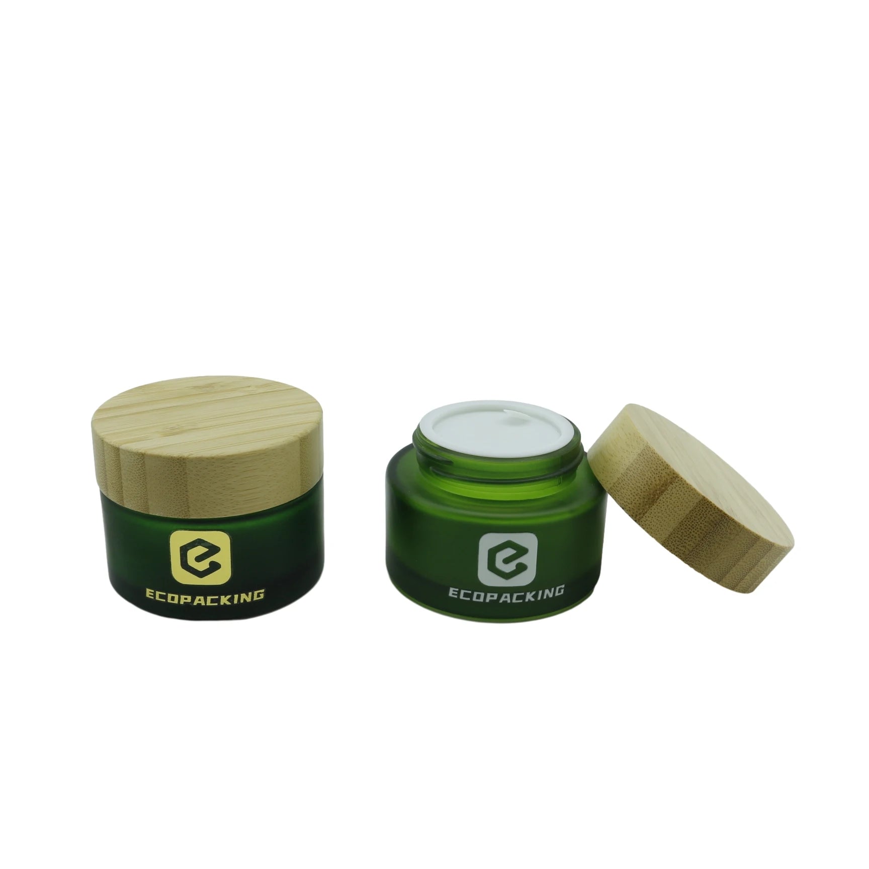 Packaging Factory 6oz 8oz 9oz 12oz 75ml Green Little Fancy Bamboo Top Body Butters Glass Jars Wood Lid Glass Jars With Lids - 图片 3