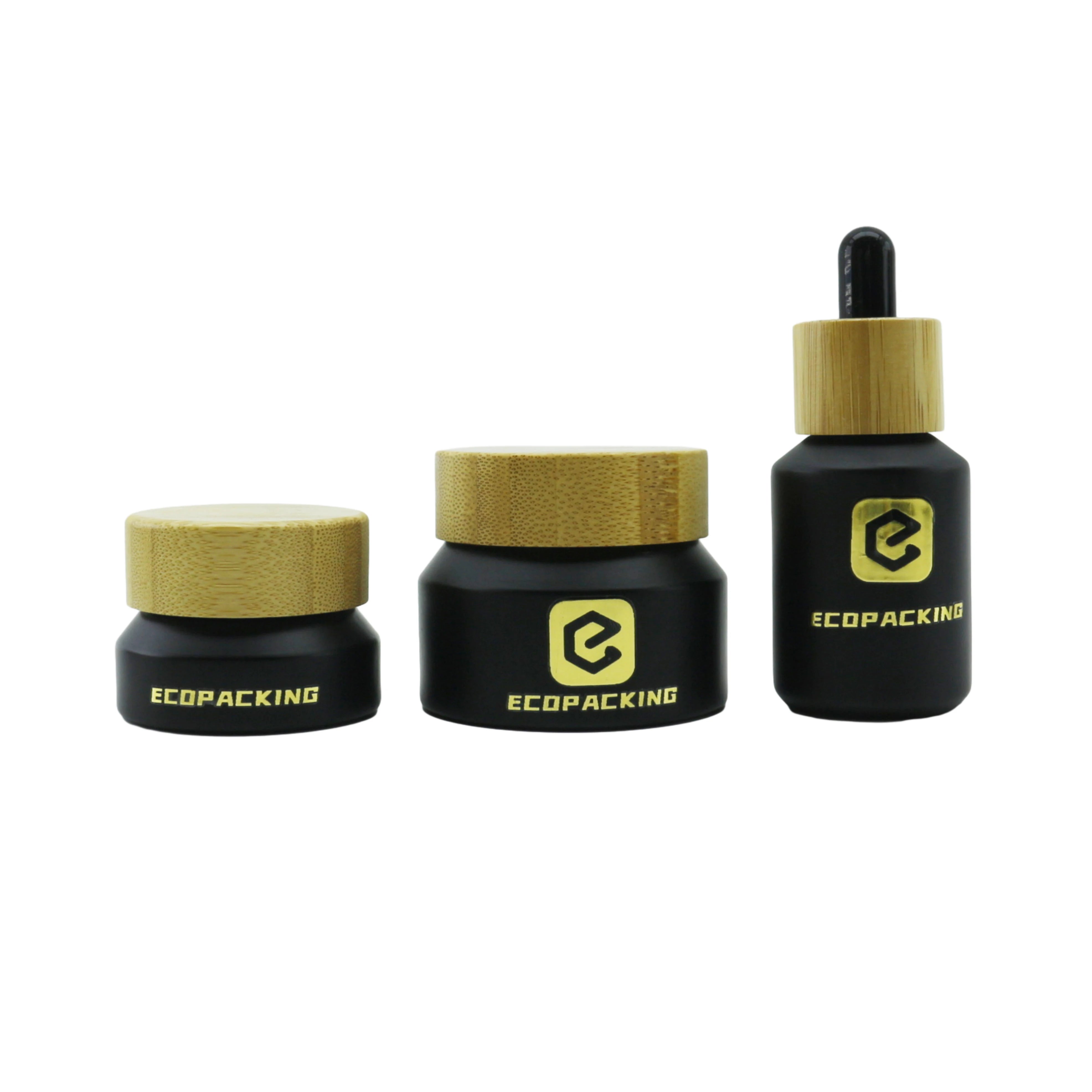 Luxury Cosmetic Skin Care Set Matte Black Frosted Glass Bottle for Essential Oil Serum Lotion Cosmetic 15ml 30m 60ml 100ml - 图片 5