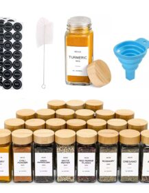 Glass Jar for Spice Glass Spice Bottle Seasoning Container 4oz 120ml clear square 12pcs 24pcs Seasoning Glass Bottle Food Grade