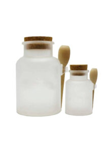 Empty Bath Salt Container Bottles 100ml 200ml 300ml 500ml Cosmetic Frosted Body Scrub Plastic Jars with Wood Spoon