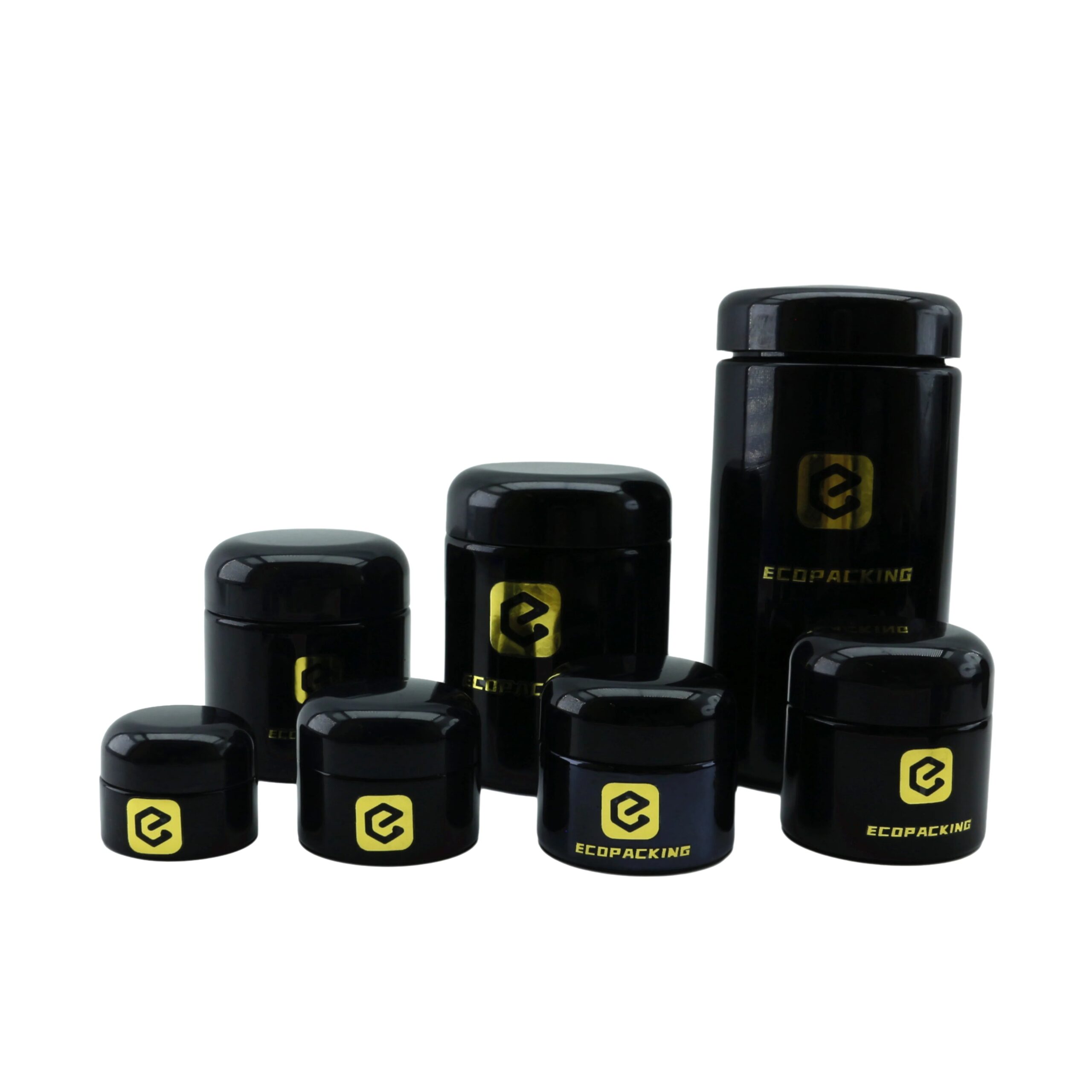 250ml 500ml 1000ml Airtight Smell Proof Jars Black Violet Glass Jars Round Glass Container for Tea Flower With Black Lid - 图片 2