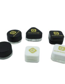 3g 5g 7g 9g square Round Triangle Jar clear Black White Glass Concentrate Jars with Child Resistant Child Proof Lid