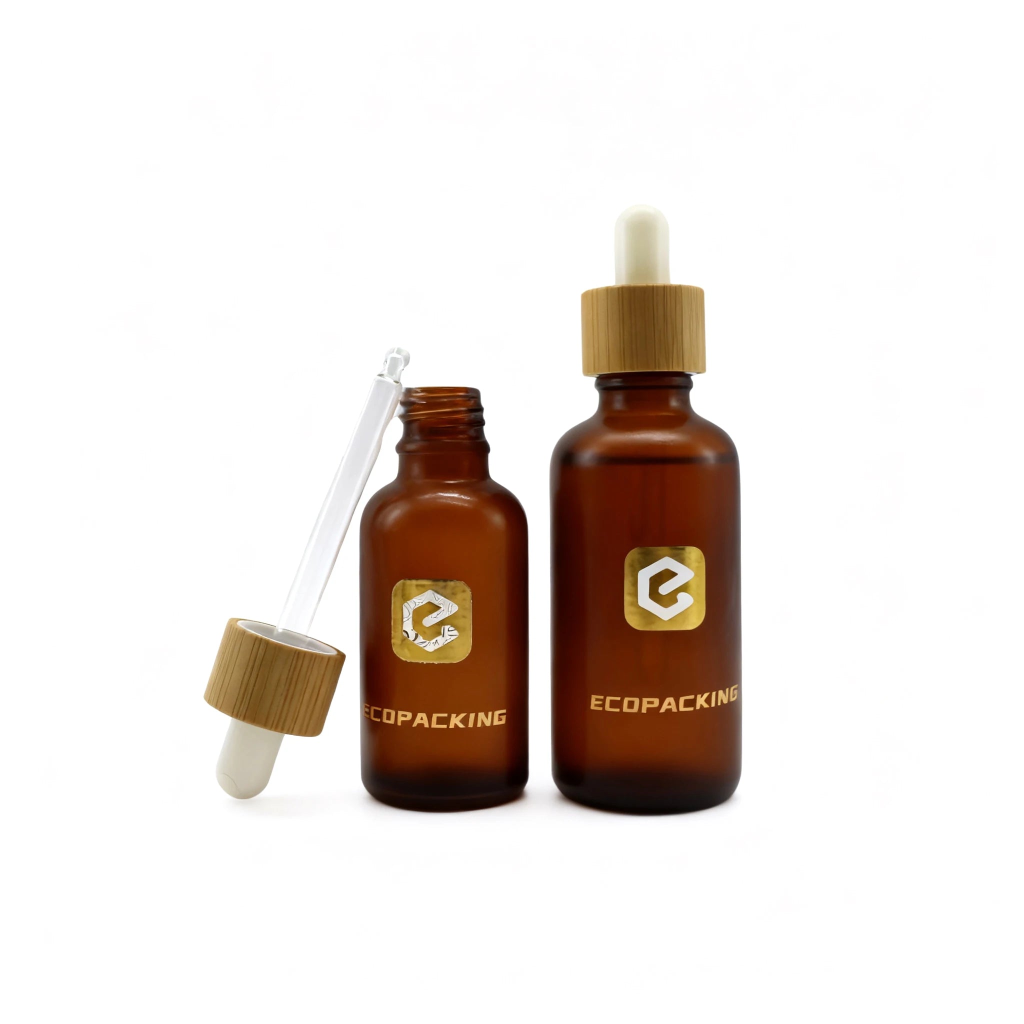 Cosmetic 5ml 10ml 15ml 20ml 30ml 100ml 50ml Glass Bottle clear Black Blue Green Amber Essential Oil Bamboo Dropper Glass Bottle - 图片 3