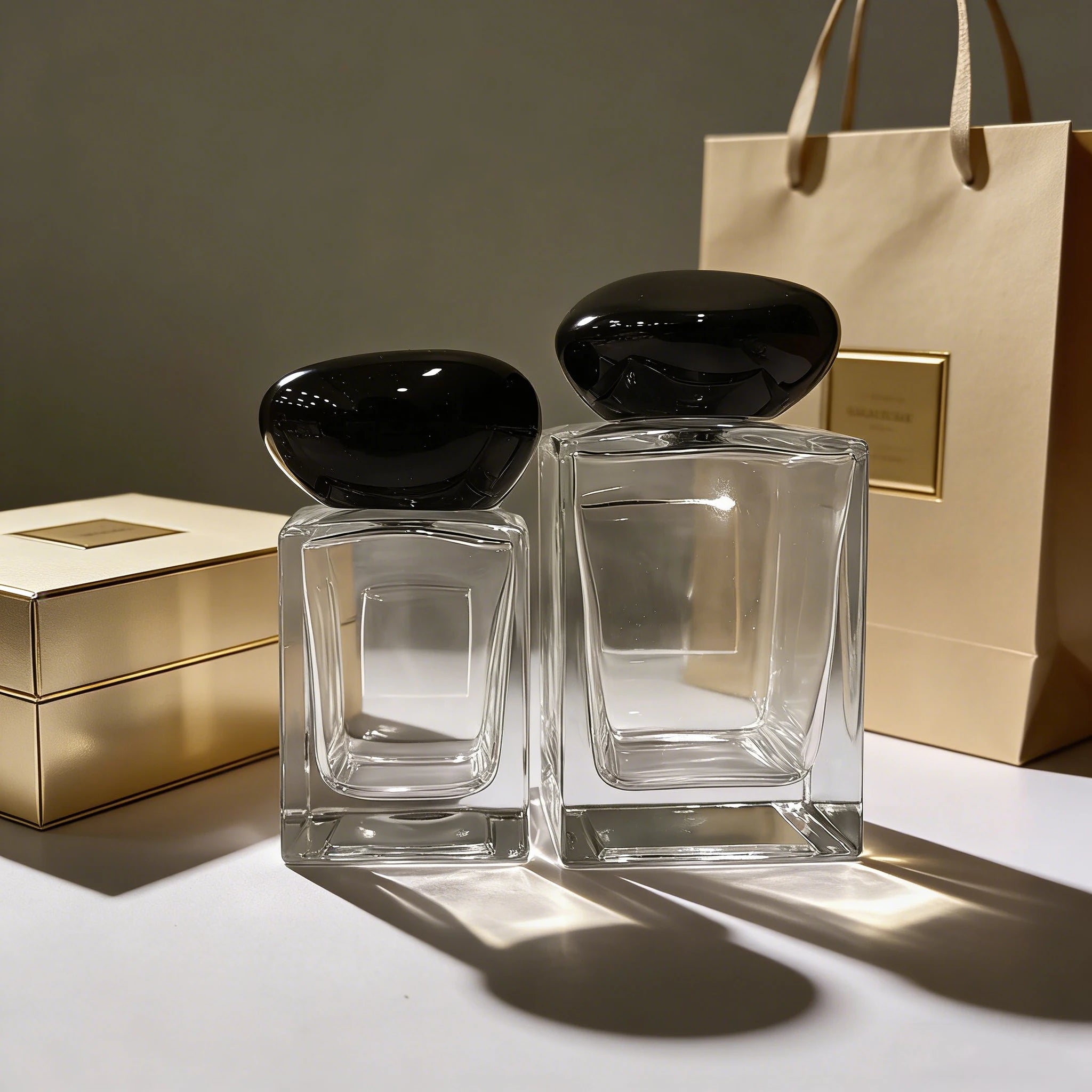 Custom Empty Luxury Perfume Container Spray 30ml 50ml 100ml Thick Bottom Glass Square Perfume Bottle with Black Cap - 图片 6