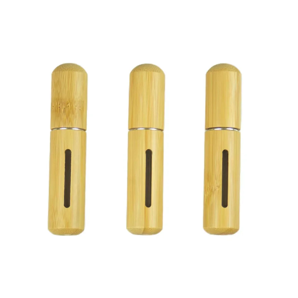 Natural 5ml 8ml Small Mist Perfume Bamboo Spray Bottle in Pocket Packaging - 图片 3