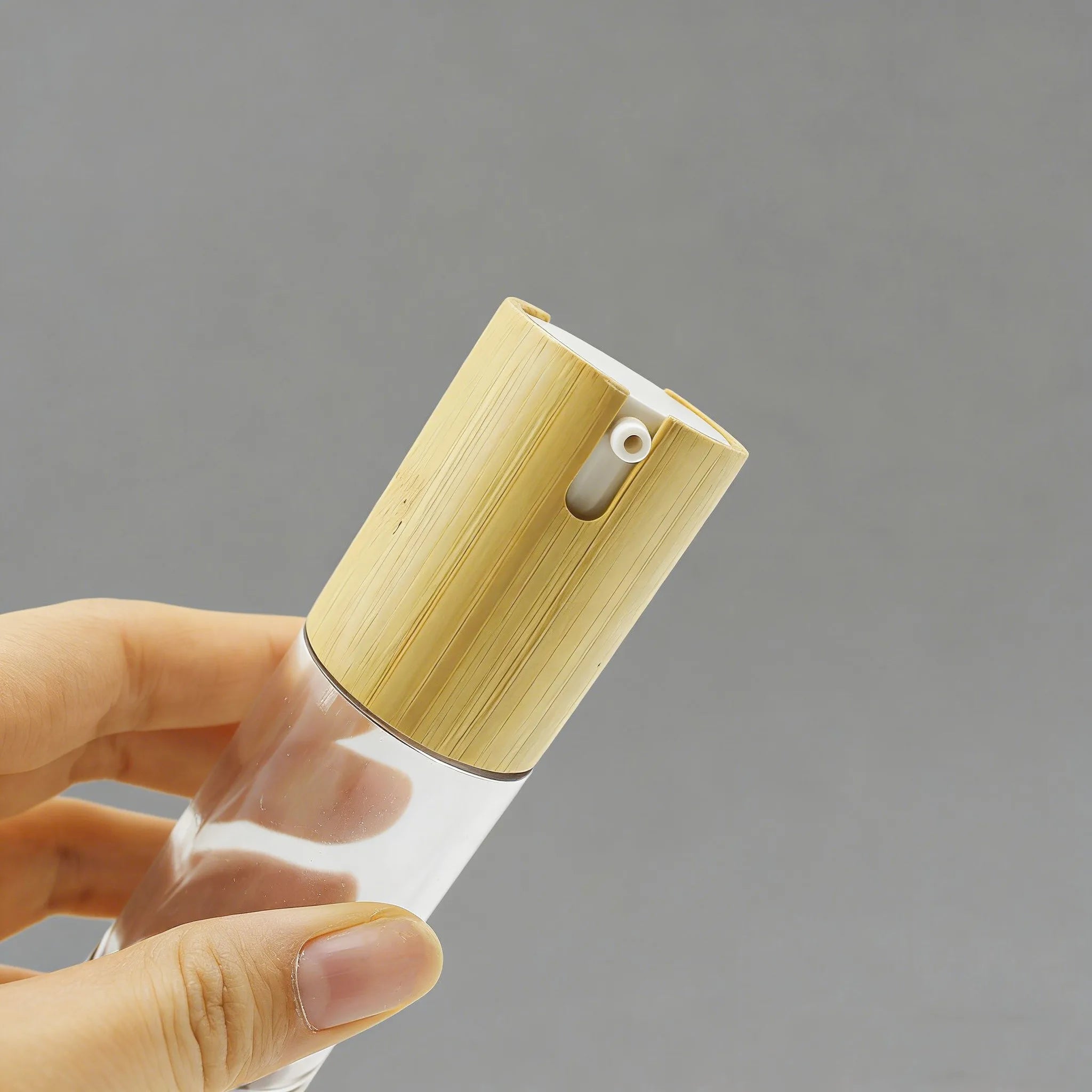 Cosmetic Bamboo Airless Bottle 15ml 30ml 50ml 100ml Lotion Essence Airless Pump Bottle C888 - 图片 2