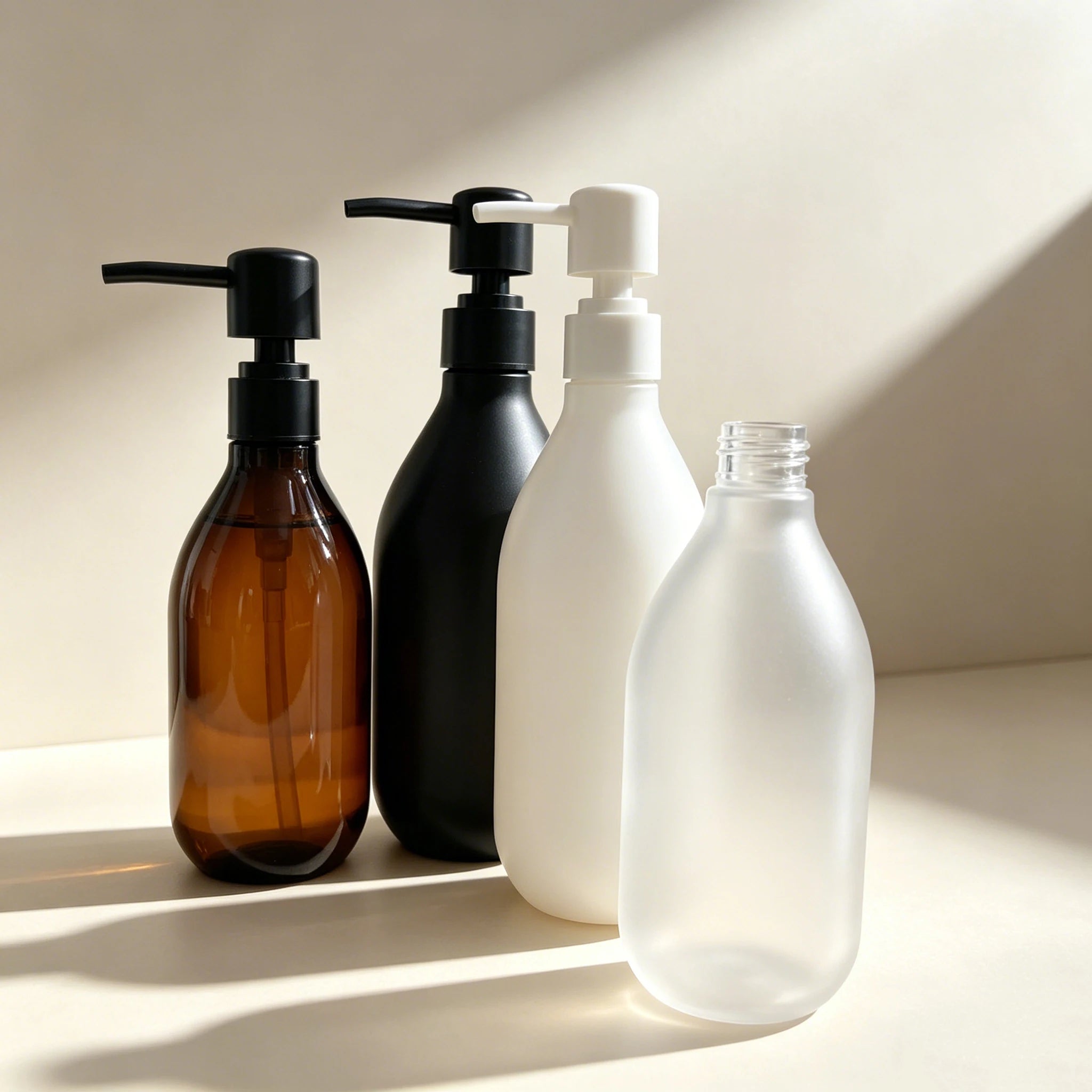 Custom Logo Empty Shower Bathroom 300ml 500ml Matte for Amber Black Plastic Foam Soap Pump Dispenser Bottles - 图片 2