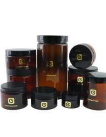 Wholesale Luxury PETG Plastic Cosmetics Packaging 8oz 250ml 500ml Amber Frost Body Butter Jar With Matte Lids for Body Scrub A88