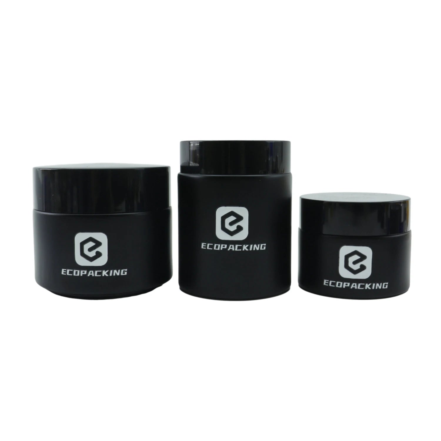 Eco Friendly Matte Frosted Black Glass Jar Cosmetic Cream Jar 30ml 50ml with Lids - 图片 5