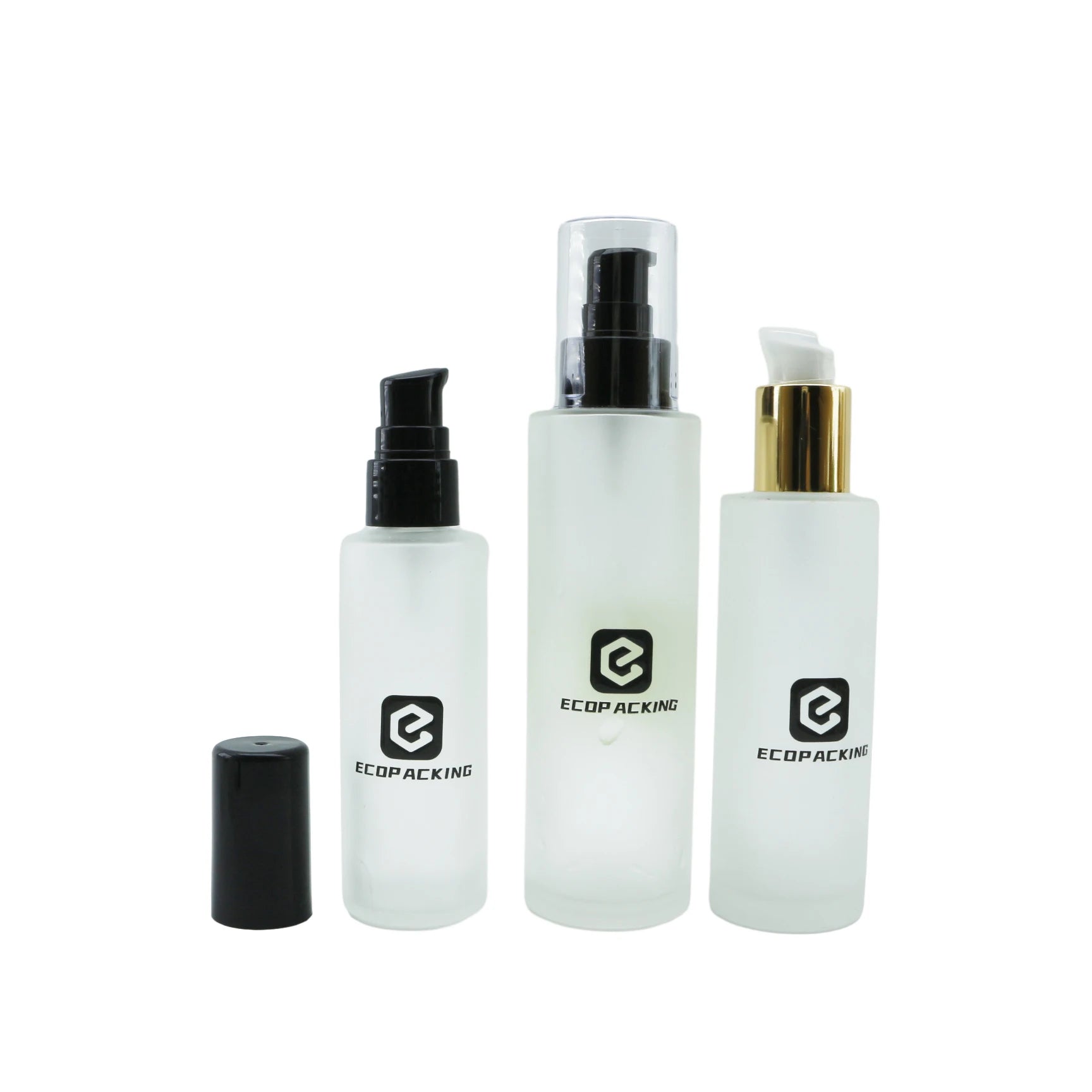 Frosted Empty Lotion Pump Cosmetic Frosted Glass Pump Bottle for Skin Care Face Cream Package - 图片 3