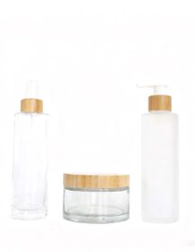 Skincare Empty Cosmetic Frosted Body Cream Container 200ml Glass Bottle with Pump for Lotion