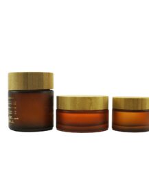 Wholesale Cream Jar 50ml 100ml 150ml Empty Cosmetic Glass Jar With Bamboo Lids