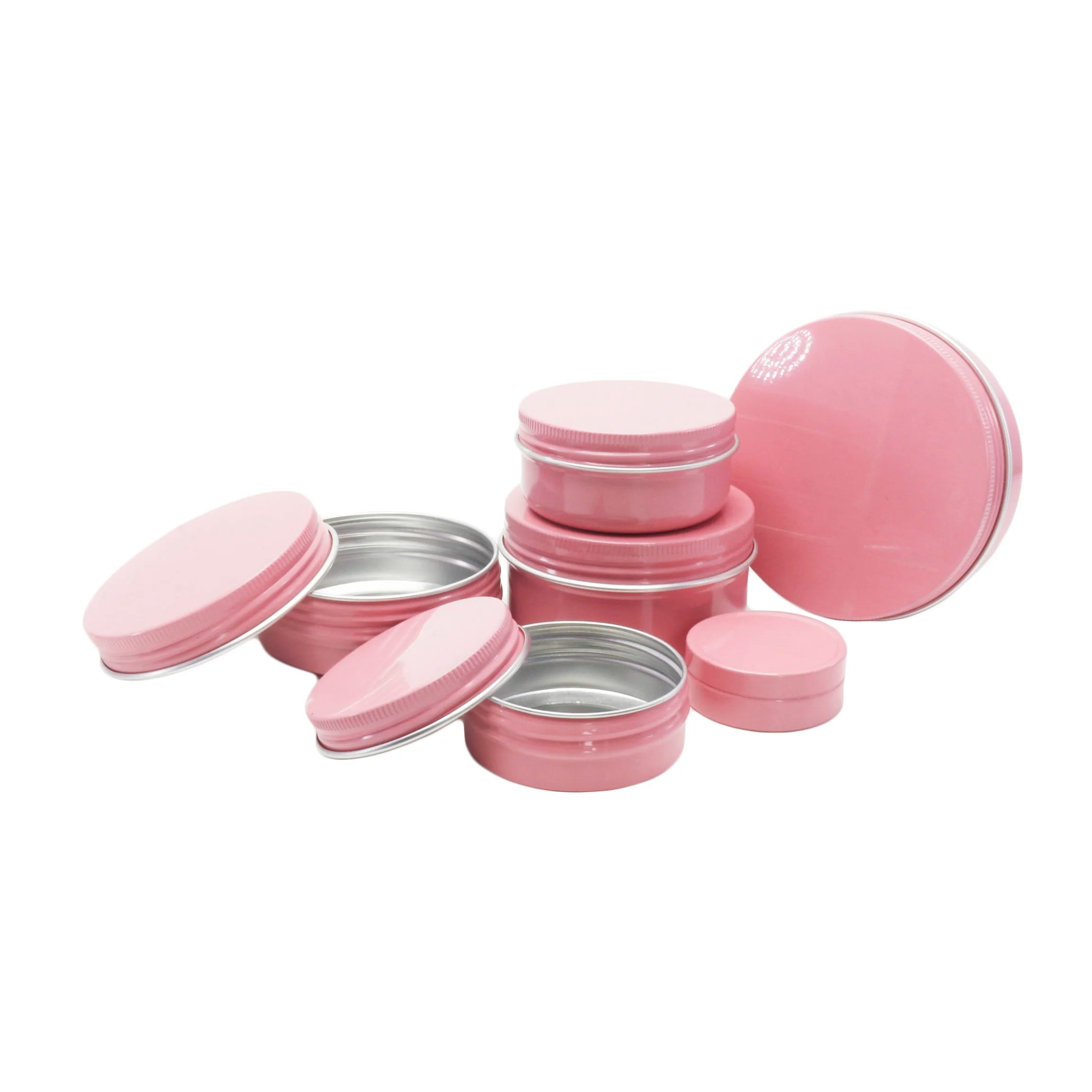 15ml 30ml 60ml Empty Pink Aluminum Round Jar Candy Tin for Lip Balm - 图片 2