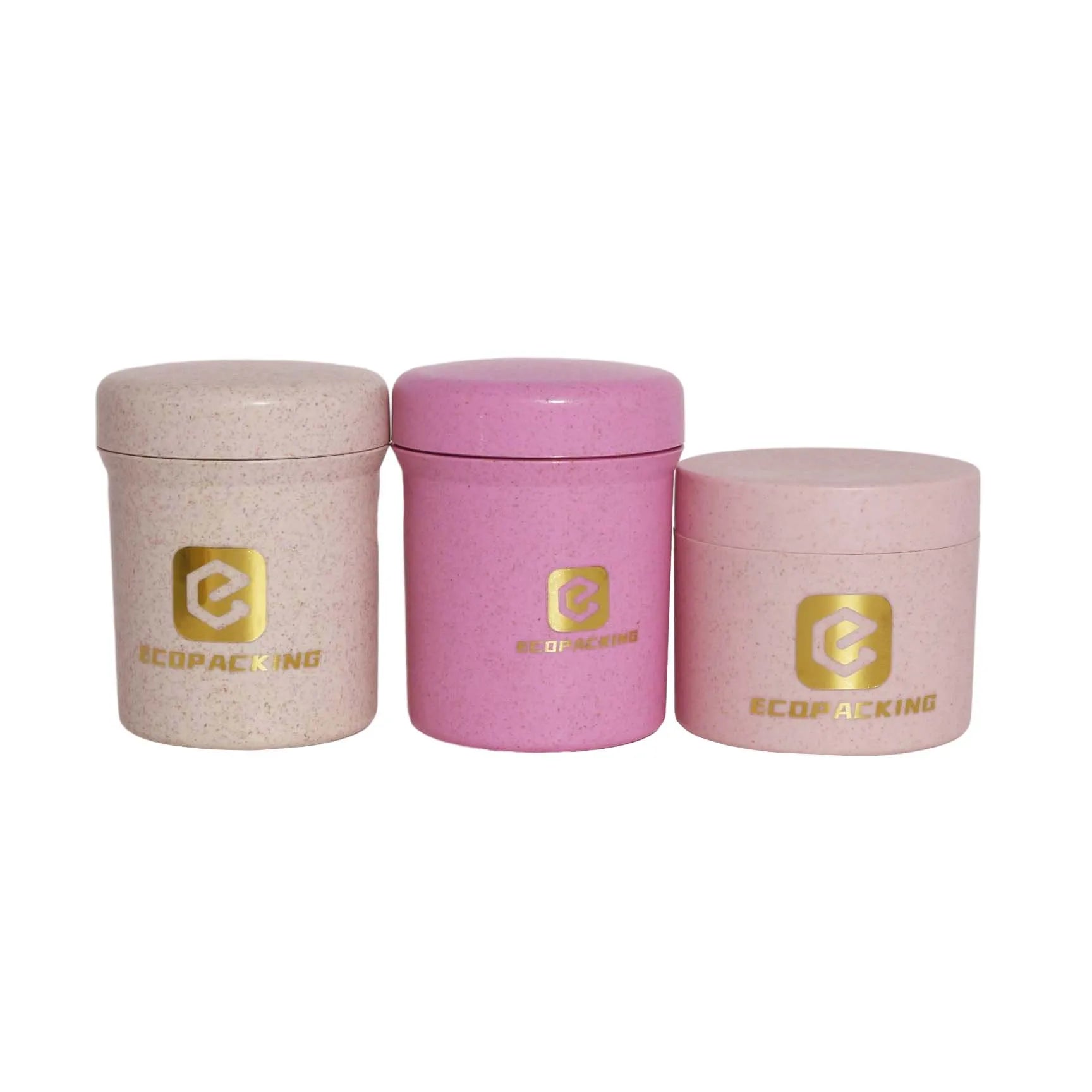Empty Wheat Straw 250g Cosmetic Jar Large Plastic Jars Containers for Body Scrub Jar - 图片 3