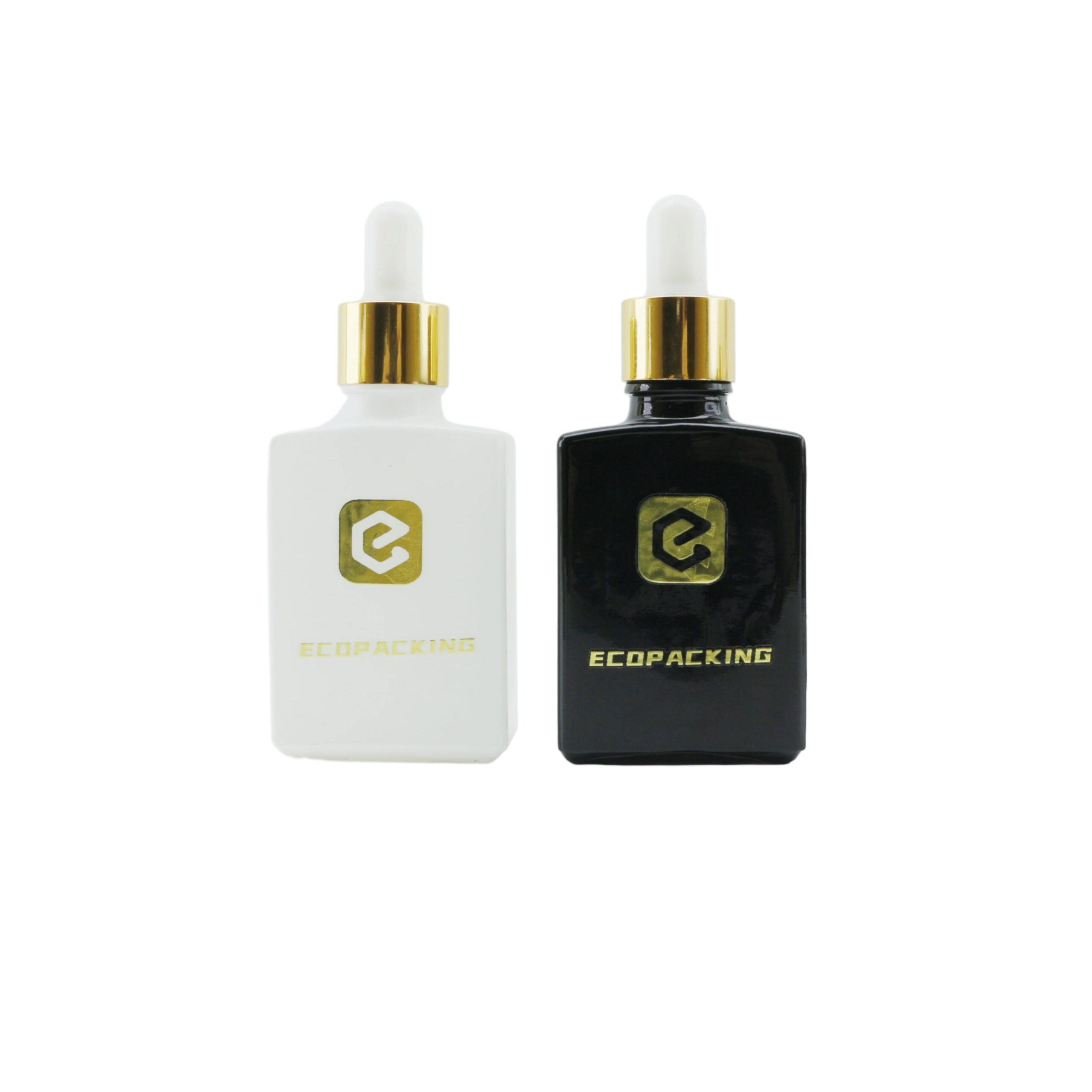 Label Square 1oz 30ml Glass Hair Growth Oil Bottles With Dropper for Massage Oil Essential Oil Serum Skincare Packaging