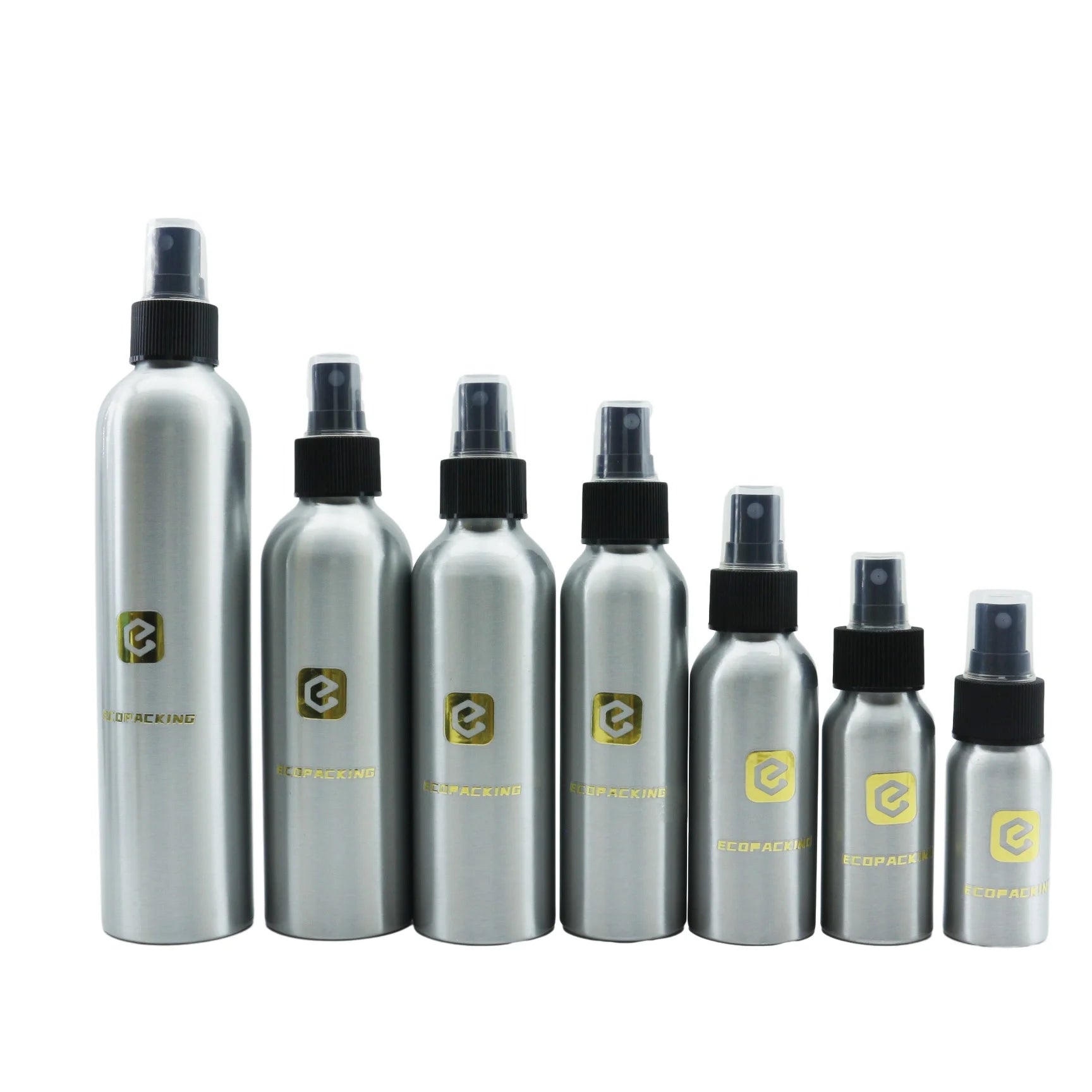30ml 50ml 100ml 250ml 500ml 1000ml Cosmetic Lotion Shampoo Silver Black Gold Aluminum Bottle with Spray Pump Cap - 图片 2