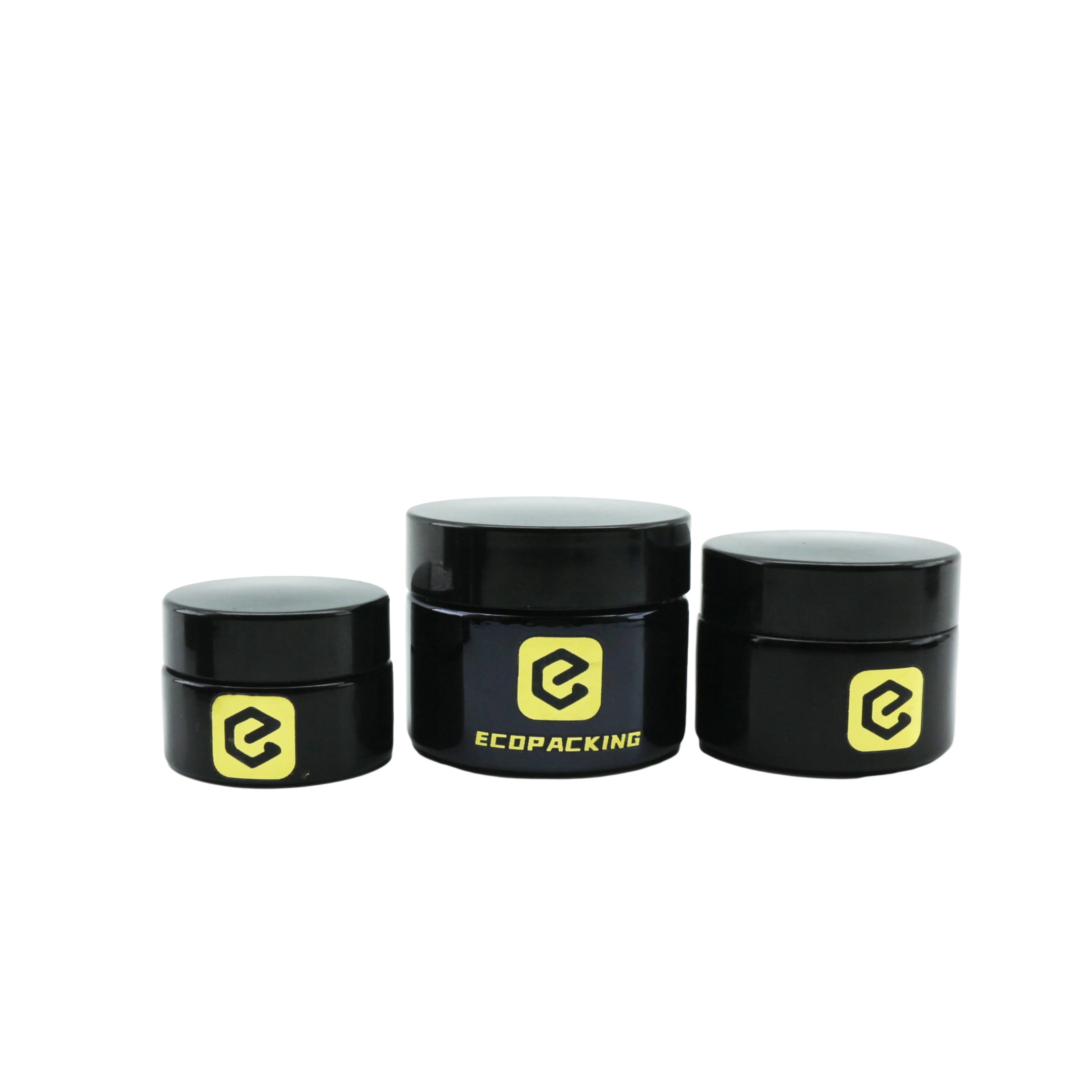 5ml 15ml 30ml 50ml 100ml 200ml Luxury Black Uv Dark Violet Glass Cosmetic Cream Jar with Lid for Hair Wax Body Butter Candle - 图片 4