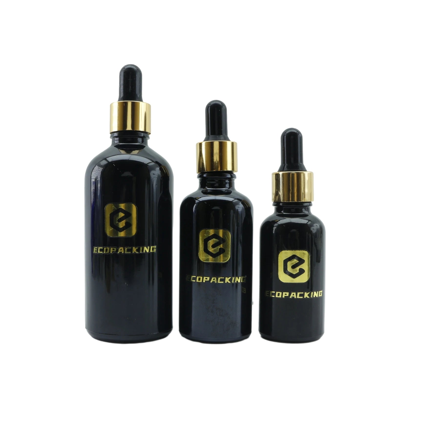 Luxury Essential Oil Bottle Packaging 5ml 10ml 15ml 20ml 30ml 50ml 100ml Black Glass Oil Dropper Bottle - 图片 2