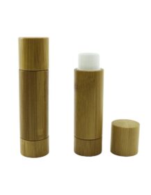 Hot sale Bamboo Cosmetic Tube Lip Balm Container Bamboo Beauty Lipstick Tube Plastic Screw Packaging