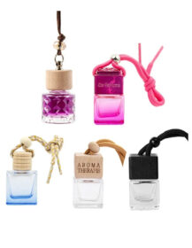 Pendant 6ml 8ml 10ml in Stock Luxury Hanging Car Perfume Bottle air Freshener with Wooden Cover for air Conditioner
