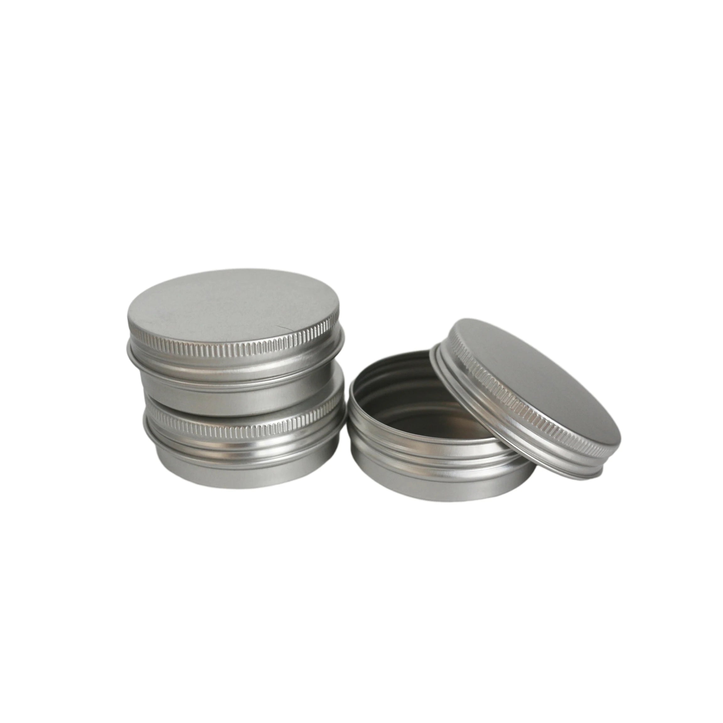 Wholesale Aluminum Jar With Screw Lid Round Silver Cosmetic Tin Container Can - 图片 5