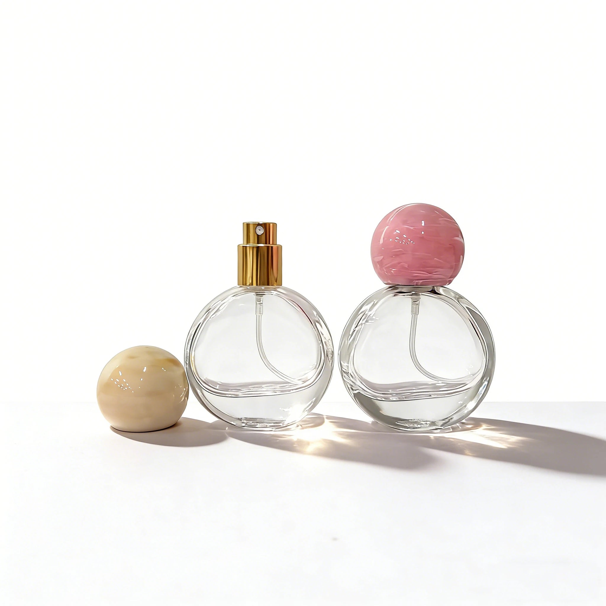 High Quality Transparent Empty Portable Perfume Atomizer 25ml Oval Shape Perfume Glass Bottles with Ball Cap - 图片 6