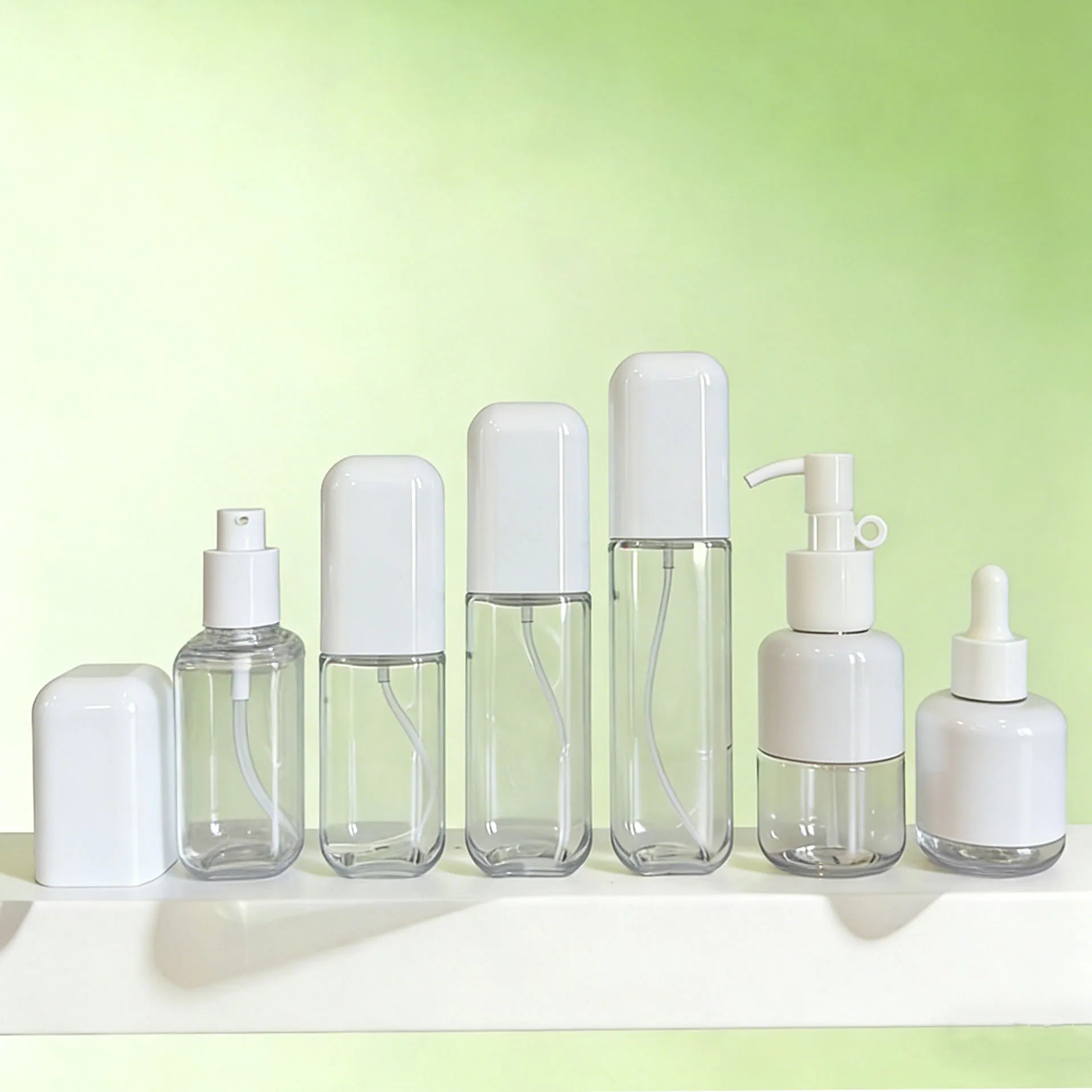 Custom Color Square Plastic Bottle Set Perfume Spray Bottle Lotion Pump Bottle for Beauty Packaging - 图片 2