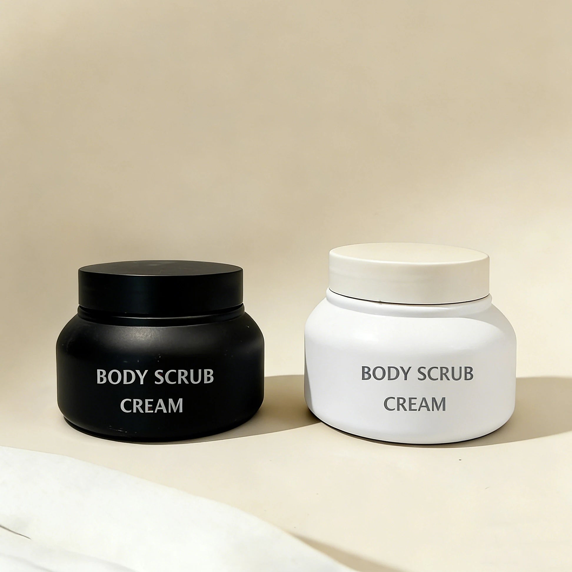Custom Printed 8oz PET White Black Cosmetic Cream Jars Plastic Body Scrub Container With Lids - 图片 3