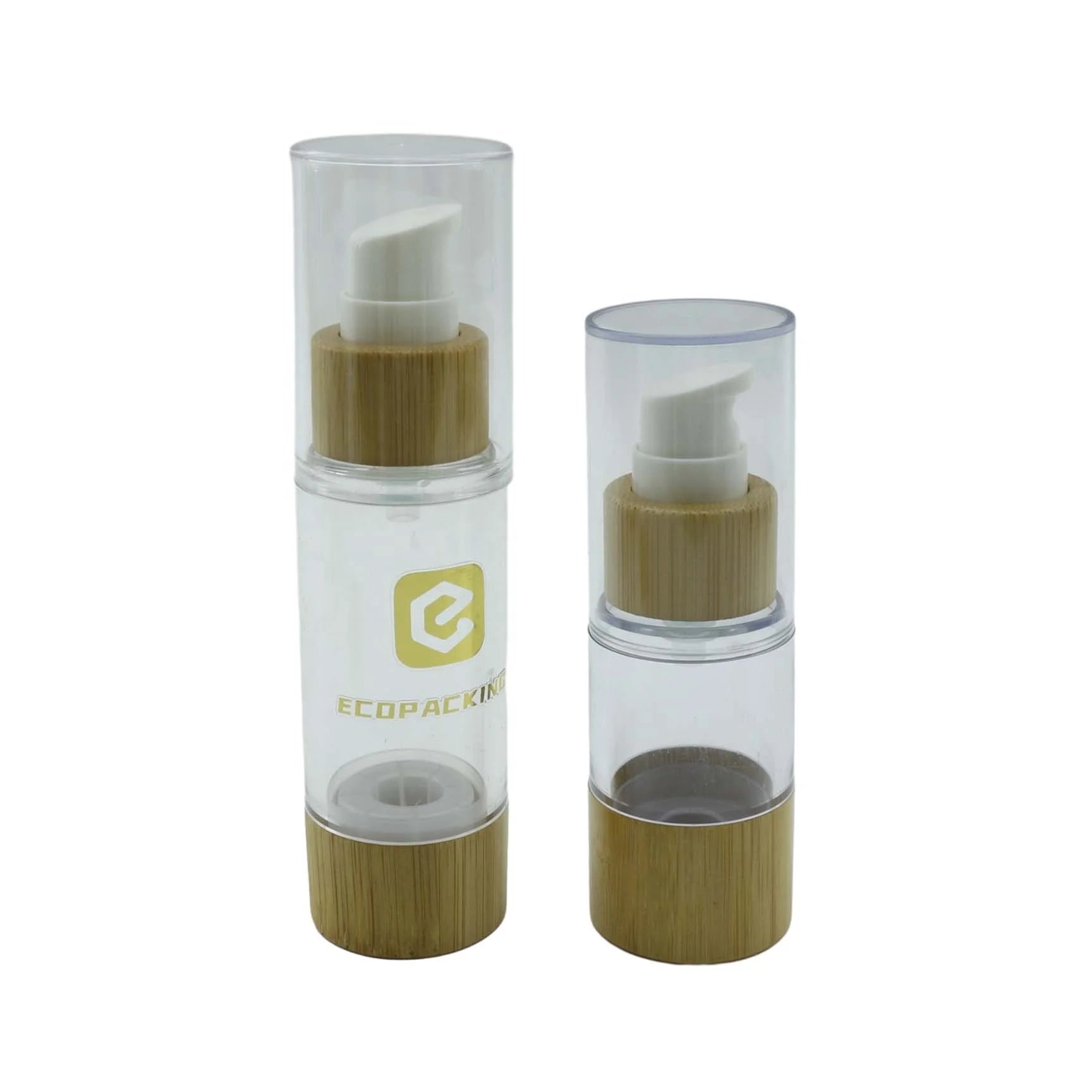 Hot Sale Bamboo Airless Pump Bottle 15ml 30ml 50ml 100ml Bamboo Plastic Lotion Bottles - 图片 4