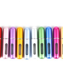 Portable in Stock 5ml Empty Travel Mini Metal Perfume Aluminum Spray Bottle with Fine Mist Sprayer for Essential Oil Wholesale
