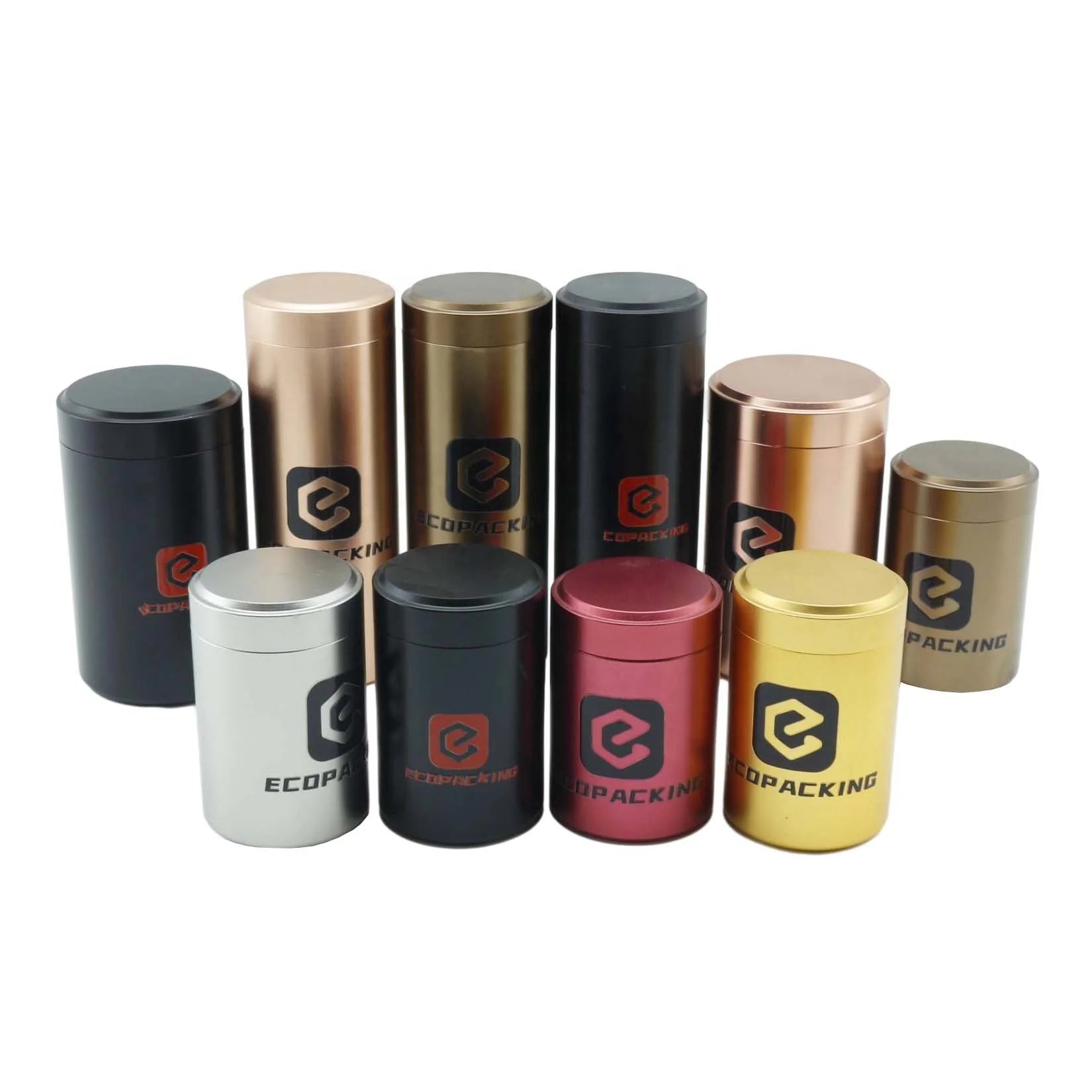Wholesale Tea Packaging Cylinder Round Food Grade Metal Tin Can Box for Tea Coffee Sugar Canisters C888